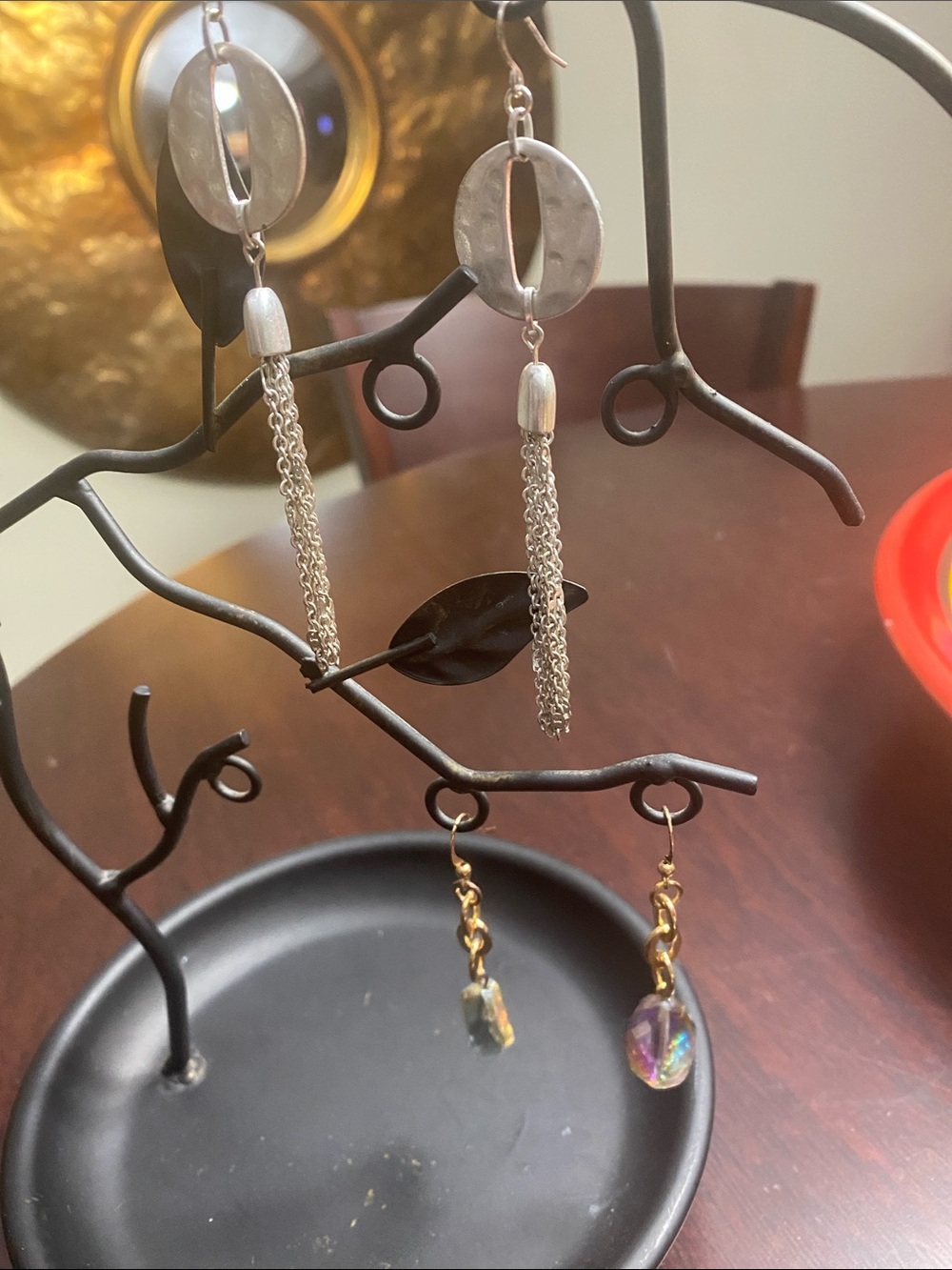 Silver tone and gold tone Chain Tassel Drop Earrings - Women Jewelry Earrings..